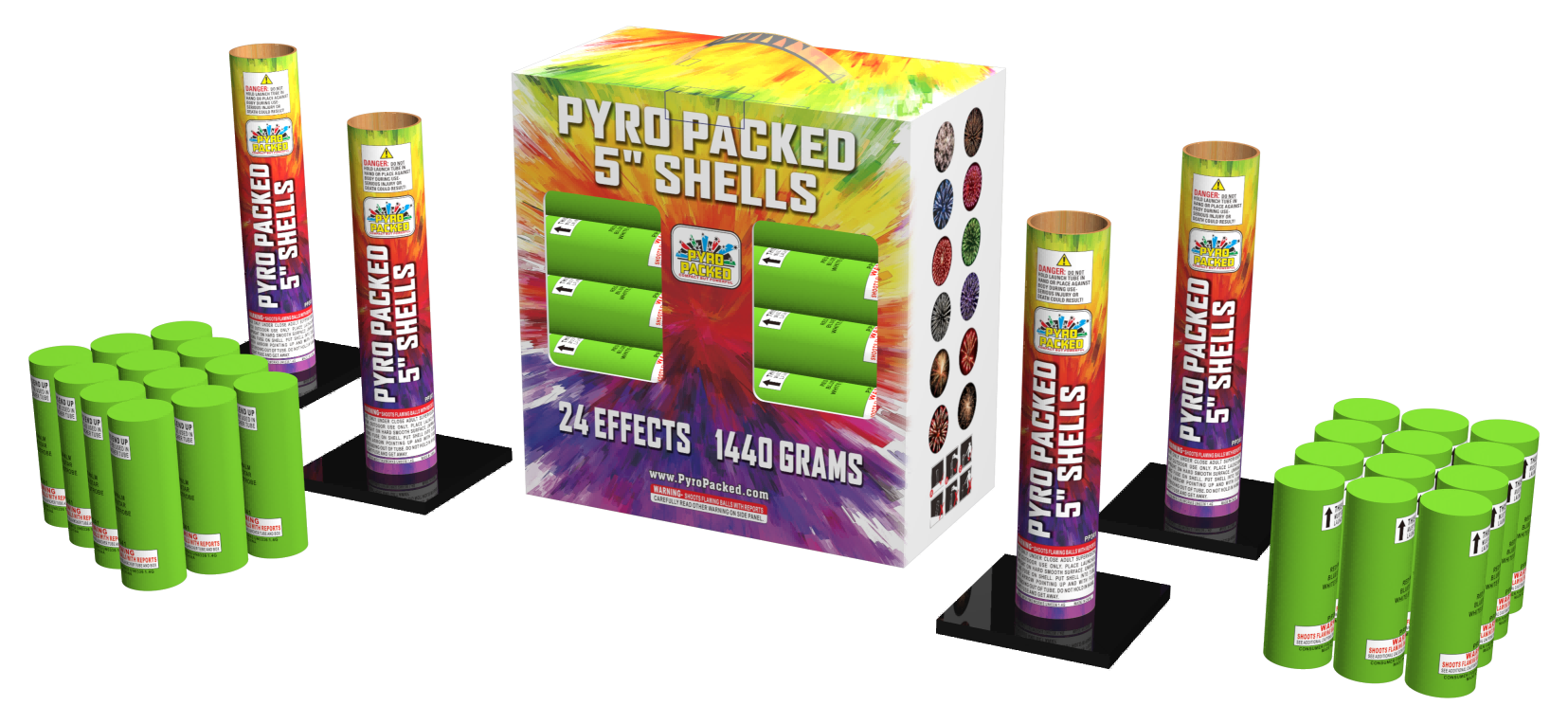 Pyro Packed 5" Shells